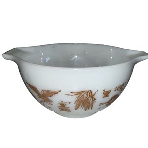 Vintage Pyrex #441 Early American Cinderella Brown & White Bowl 1 - 1/2 …